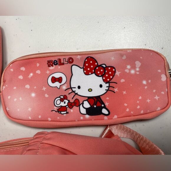 NWT Hello Kitty Pink Kids 3 Piece Backpack Set - Picture 5 of 10